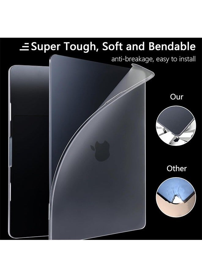 Generic - M3 MacBook Pro 14 inch Case 2024/2023/2021, Matte Cover Fit Model A2918/A2992/A2779/A2442/M2/M1, Soft Plastic Laptop Hard Shell Case with TPU Keyboard Cover& Webcam Cover & OTG Adapter, Clear - Image 1