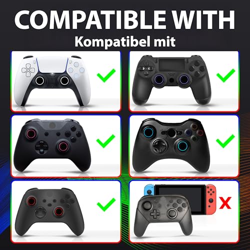 MatoSan 8 Thumbstick Grip Caps – Silicone Thumb Grips Compatible with PS5, PS4, Xbox Controller – Anti-Slip Joystick Cover – Controller Grips – Gaming Accessories - Image 3