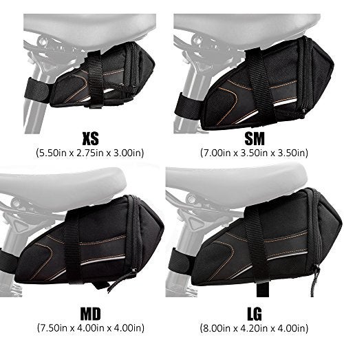 BV Bicycle Y-Series Strap-On Bike Saddle Bag/Bicycle Seat Pack Bag, Cycling Wedge with Multi-Size Options (Medium) - Image 2