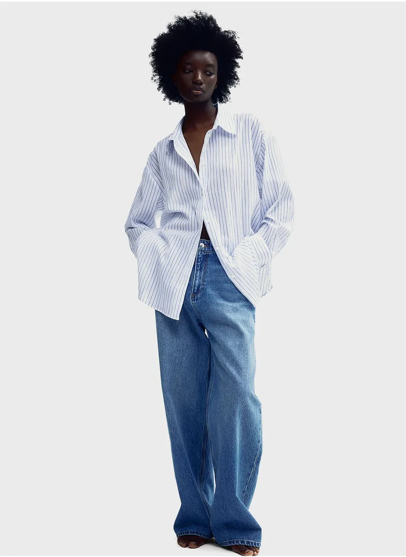 H&M Crinkled Button Down Shirt