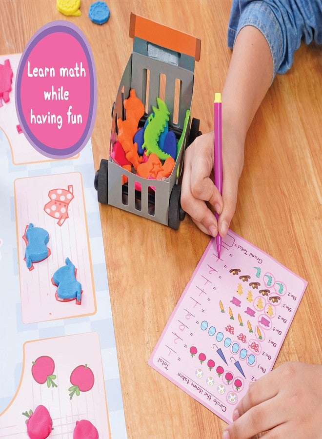 Dough Magic Peppa Pig Shop & Count Activity Set with Moulding Lid & 6 Tubs 50g Each|Roleplay Set|Fun & Learn Math with Soft Dough|Boost Creativity & Imagination|Gift Set Kids 3 Years+|Made in India - Image 3