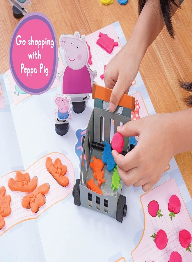 Dough Magic Peppa Pig Shop & Count Activity Set with Moulding Lid & 6 Tubs 50g Each|Roleplay Set|Fun & Learn Math with Soft Dough|Boost Creativity & Imagination|Gift Set Kids 3 Years+|Made in India - Image 2