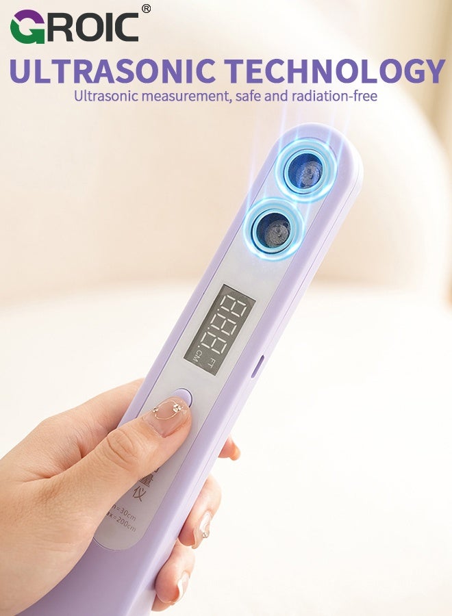 GROIC Portable Ultrasound Body Height Stadiometer - Handheld Cordless Height Measurement Device for Children and Adults with Temperature Display Decor, 30-200cm Measuring Range(Purple) - Image 5
