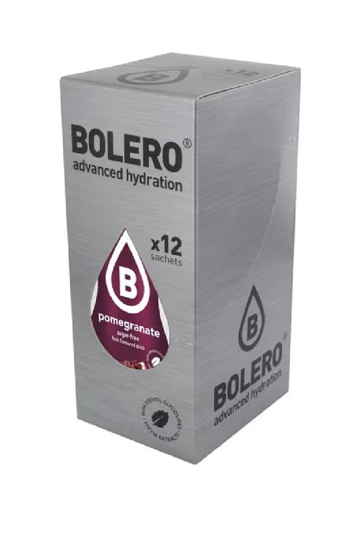 Bolero Advanced Hydration Drink Packets Classic Sachets, Sugar-Free Water Flavoring Packets, Calorie-Free Powder Drink pomegranate 12 sachets