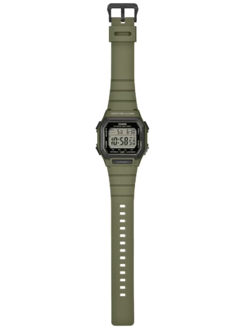 Casio W-738H-3AV Digital Watch, Khaki Green, Vibration Alert 47 × 42.8 × 13.5 mm - Image 3