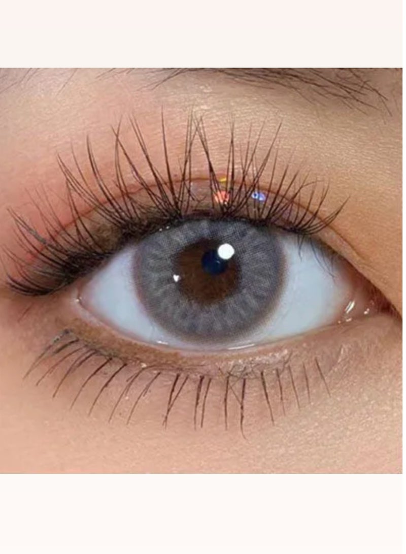 Unibling Diamond Grey Yearly Colored Contact Lenses, Unisex Cosmetic Contact Lenses, Enlargement Collection, Light Grey, With Case - Image 4