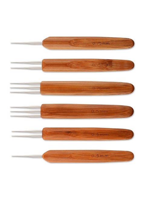 6 Pieces Dreadlock Crochet Hook 0.5Mm 0.75 Mm Needle Weaving Crochet Include 1 Hook 2 Hooks 3 Hooks For Braid Craft