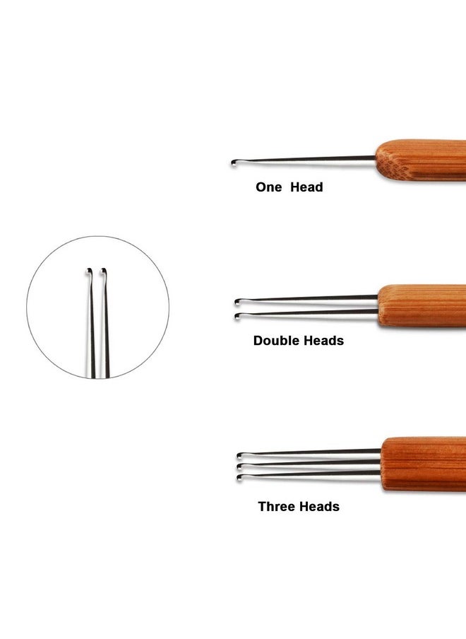 6 Pieces Dreadlock Crochet Hook 0.5Mm 0.75 Mm Needle Weaving Crochet Include 1 Hook 2 Hooks 3 Hooks For Braid Craft