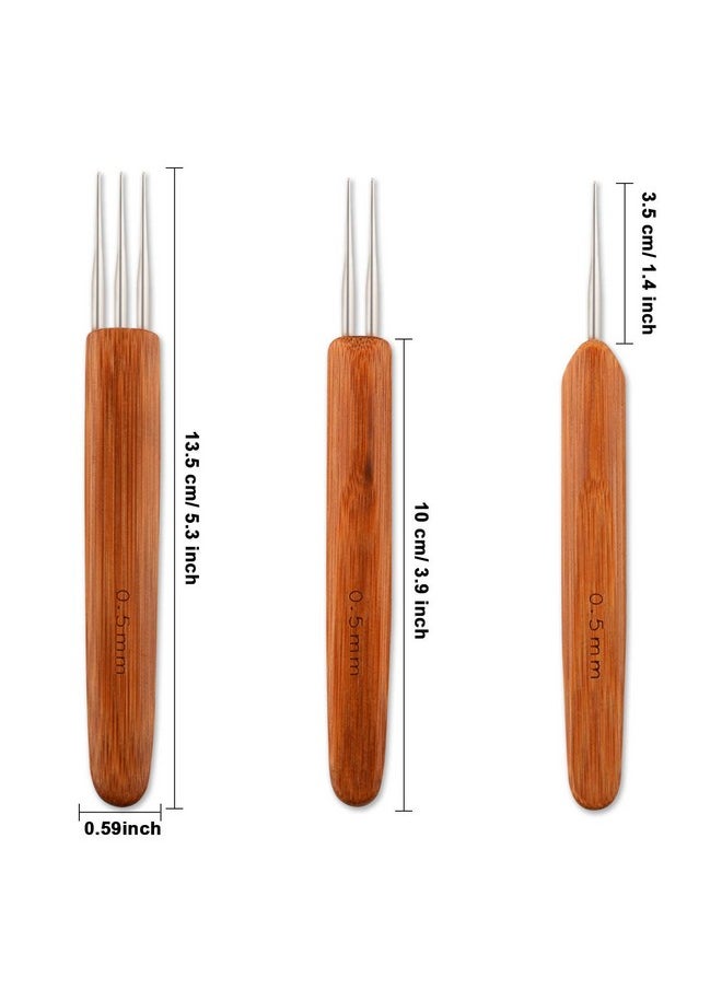 6 Pieces Dreadlock Crochet Hook 0.5Mm 0.75 Mm Needle Weaving Crochet Include 1 Hook 2 Hooks 3 Hooks For Braid Craft