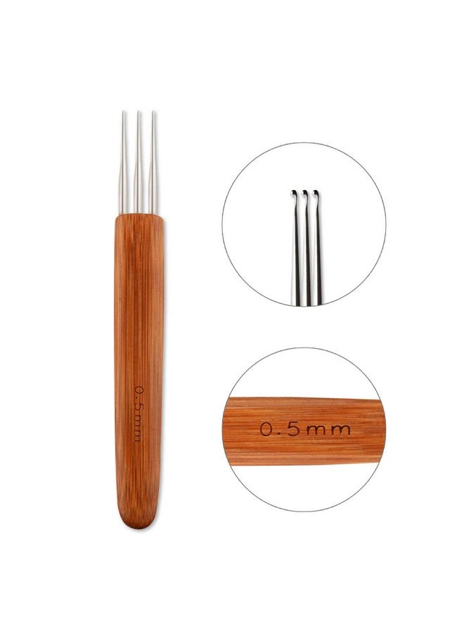 6 Pieces Dreadlock Crochet Hook 0.5Mm 0.75 Mm Needle Weaving Crochet Include 1 Hook 2 Hooks 3 Hooks For Braid Craft
