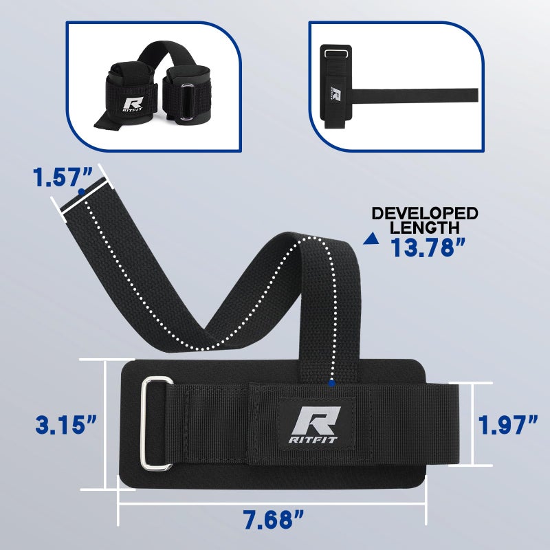 RitFit أربطة معصم ريت فيت، أحزمة معصم لرفع الأثقال، دعم المعصم للتمارين، كمال الأجسام، MMA، رفع الأثقال، تدريب القوة، للرجال والنساء، أسود - Image 5