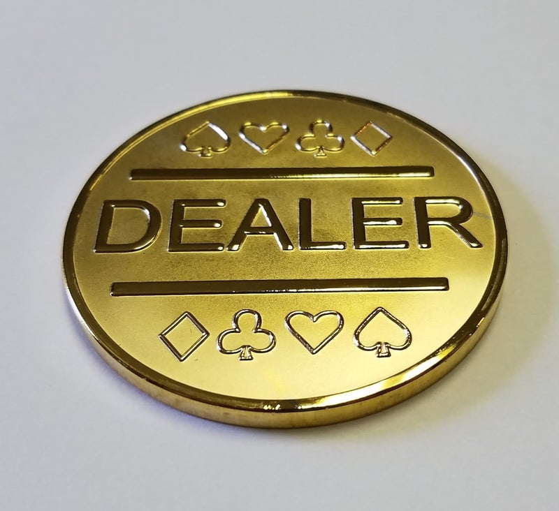 Rook Robot Gold Plated Metal Dealer Button for Poker Games Such as Texas Hold'em - Image 1
