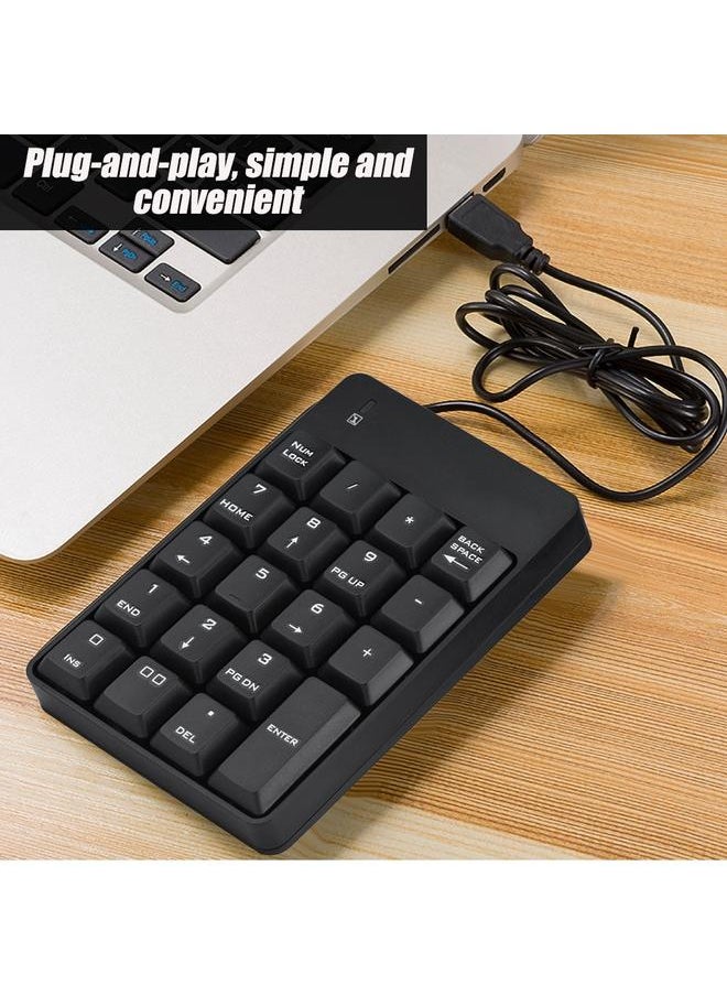 Thoraya Wired Numeric Keypad 19 Keys Mini Keyboard for Notebook Laptop  - Image 3