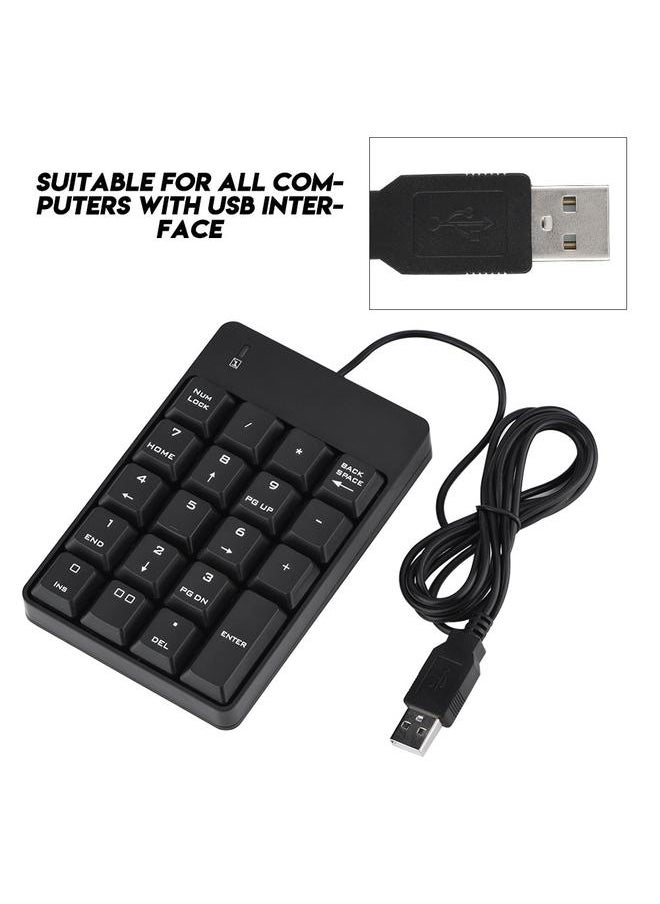 Thoraya Wired Numeric Keypad 19 Keys Mini Keyboard for Notebook Laptop  - Image 2