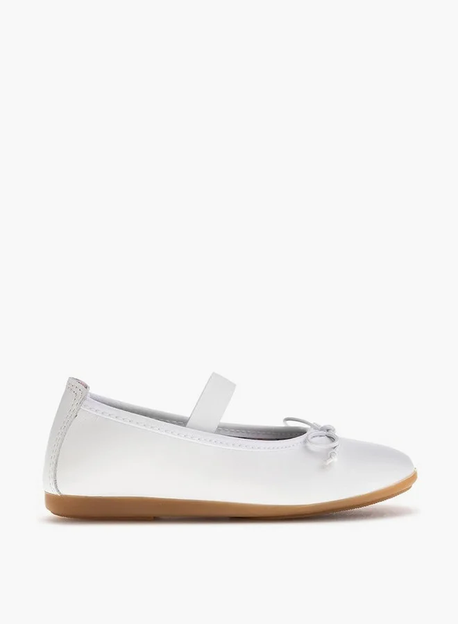 Pablosky Girls' Bow Accent Slip-On Ballerina School Shoes