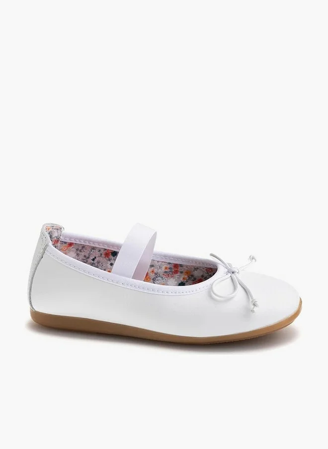 Pablosky Girls' Bow Accent Slip-On Ballerina School Shoes