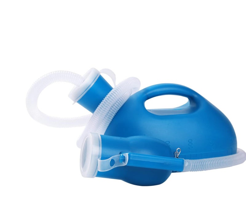 Portable Urinals for Men,Men's Urinal,Male Urine Pee Bottle Spill Proof Reusable Urine Bottles for Men 2000 ML for Hospital Home Camping Travel Bedside Emergency 60" Long Hose with Lid - Image 1