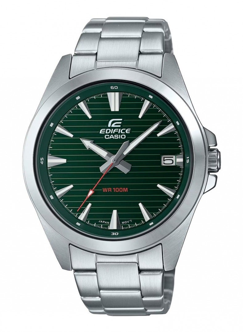 CASIO EFV-140D-3AV Edifice Quartz Analog Green Dial Stainless Steel Men's Watch - Image 1