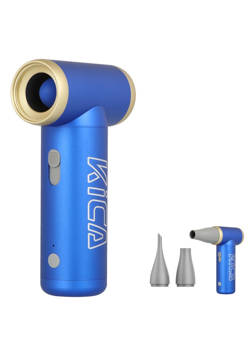 كيكا "منفضة الهواء الكهربائية KiCA Jet Fan 2.0 - 100,000 دورة في الدقيقة - أداة تنظيف متعددة الأغراض للكمبيوتر ولوحة المفاتيح وعدسة الكاميرا والتخييم والشواء والسيارة والمزيد - فوهة مطورة وعمر البطارية - بديل يمكن للهواء - أزرق"  - Image 2