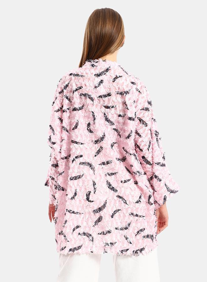 kady Jamila women eyelash long sleeves kimono ,rose-3xl-4xl - Image 3