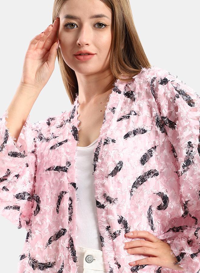 kady Jamila women eyelash long sleeves kimono ,rose-3xl-4xl - Image 4
