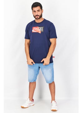 DIESEL Men Crew Neck Short Sleeves Graphic T-Shirt, Navy  - Image 3