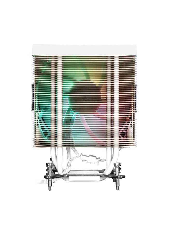 زاندر مبرد هواء رقمي أبيض بتقنية ARGB (أبيض، غطاء علوي بلوحة رقمية، مروحة ARGB PWM مقاس 120 مم، 4 أنابيب حرارية) - Image 3