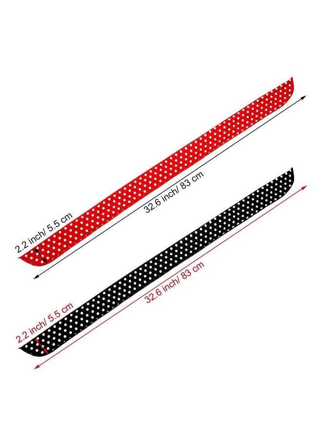 Hicarer 2 Pieces Polka Dot Headbands For Women Headband Retro Bandana Halloween Dress Up 50S Wire Headband Vintage Print Christmas Hairband(0.23 Inch,Red, Black) - Image 2