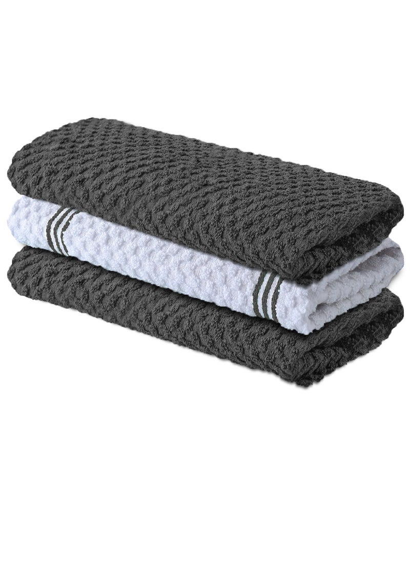 Infinitee Xclusives Premium Kitchen Towels – Pack of 3, 100% Cotton (15 x 25 Inches) 38cm x 64cm Absorbent Dish Towels - 425 GSM Tea Towel, Terry Kitchen Dishcloth Towels- Grey Dish Cloth for Household Cleaning - pzsku/Z1FEA5B6759DA07E4AF9BZ/45/_/1706817042/a7c563be-e656-4013-a0c3-199dedebe0b1