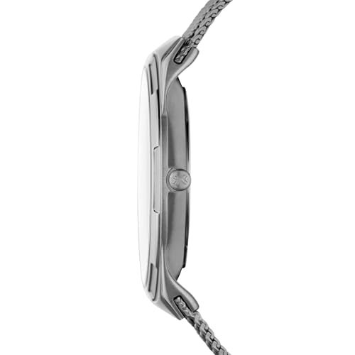 Skagen ساعة سكاجن للرجال ميلبي ثلاثية اليدين مع تاريخ اليوم باللون الرمادي الفحم، حزام شبكي من التيتانيوم (الموديل: SKW6007) - Image 3