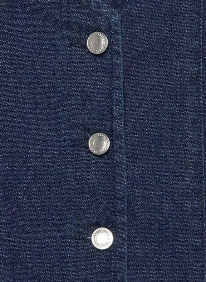 لي كوبر Lee Cooper Cotton Denim Sleeveless Waistcoat with V-neck