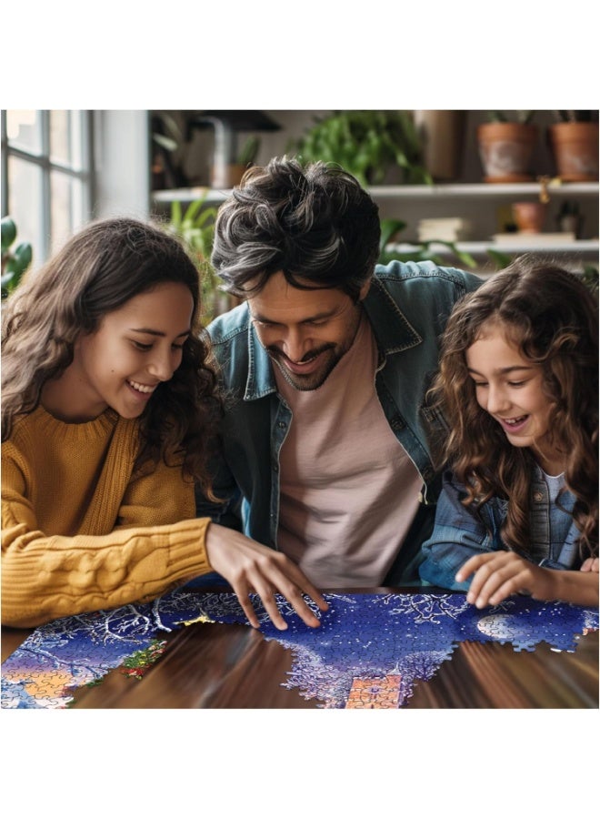 White Mountain 1000 Piece Jigsaw Puzzle Winter Christmas Holiday Puzzles for Adults and Kids 24"x30" Large Pieces - Village Christmas Tree - Image 2