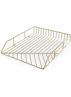 U Brands Metal Desk Organization Kit, Vena Collection, Cup, Sort And 2 Trays Included, Gold (3940U00-01)  - Image 4