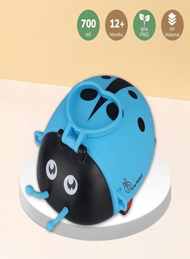 DEEDECORWAVE Ladybug Beetle Premium Water Sipper for Baby – 700ml BPA-Free, Spill-Proof PP Material with Soft Silicone Straw | Leakproof Sippy Cup for Kids 12+ Months (Blue) - Image 3