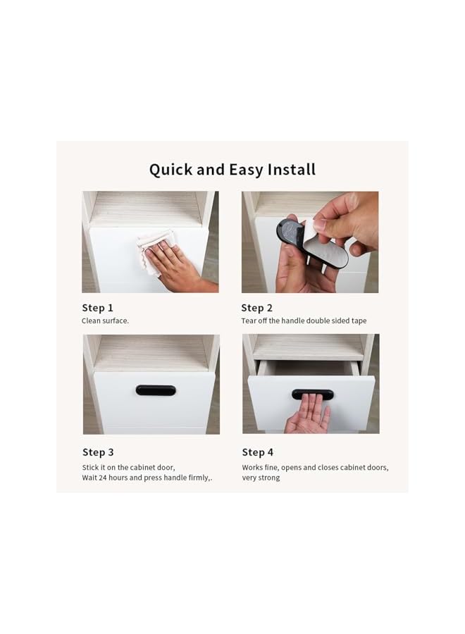 PROMASS 5 Pcs Self-Stick Rectangular Sliding Door Pulls, 4 inch Adhesive Handles, Matte Black Door Finger pulls For Pocket Door Closet Door, Sliding Barn Door Handle, Stainless Steel Door Pulls Hardware - Image 4