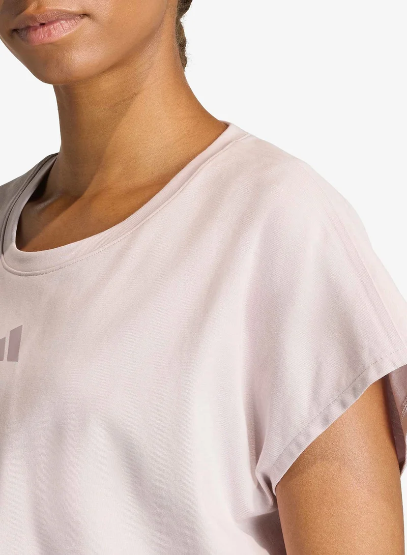 Adidas ICEPUR 3-Stripes Power Workout Cropped Boxy  T-Shirt for Women | Best Price UAE