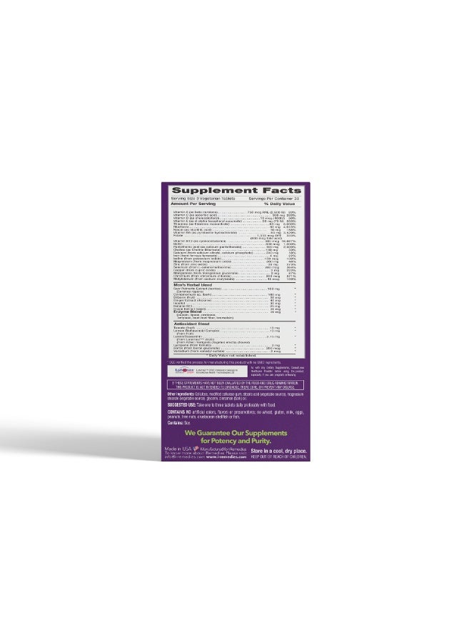 iRemedies iMan 45+ Multivitamins - Men's Multivitamin for Energy, Heart, and Prostate Health - 90 Tablets - Image 4