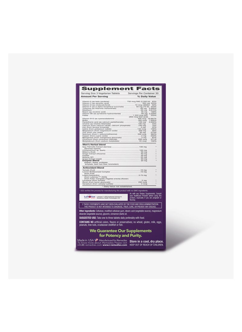iRemedies iRemedies iMan 45+ Multivitamins - Men's Multivitamin for Energy, Heart, and Prostate Health - 90 Tablets  - Image 4
