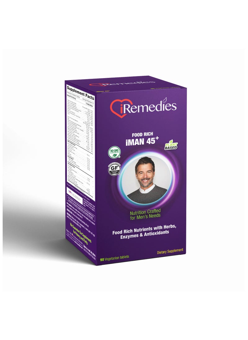 iRemedies iRemedies iMan 45+ Multivitamins - Men's Multivitamin for Energy, Heart, and Prostate Health - 90 Tablets  - Image 5