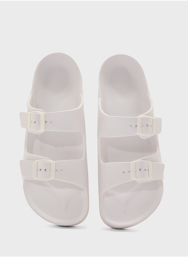 Truffle - Double Buckle Strap Sandal - Image 1