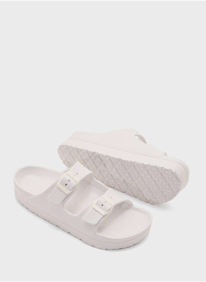 Truffle - Double Buckle Strap Sandal - Image 1