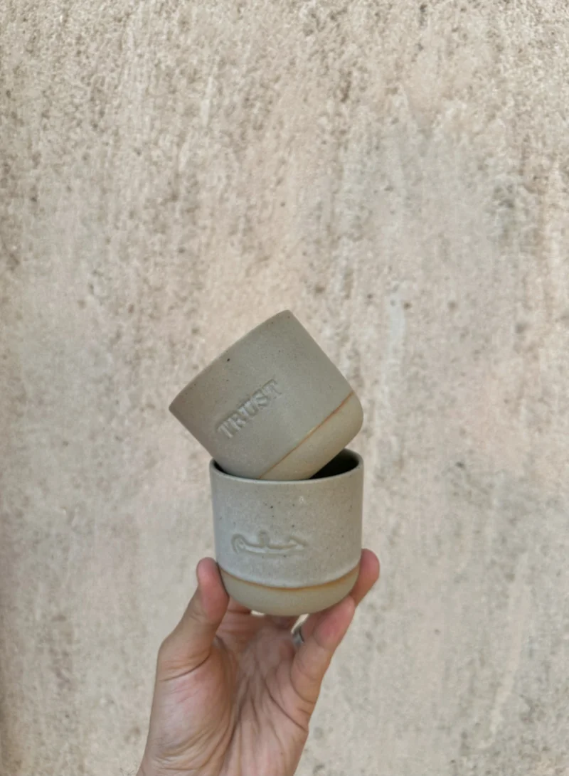 تحفة لوكس TohfaLuxe Trust Engraved Single Ceramic Cup - Grey
