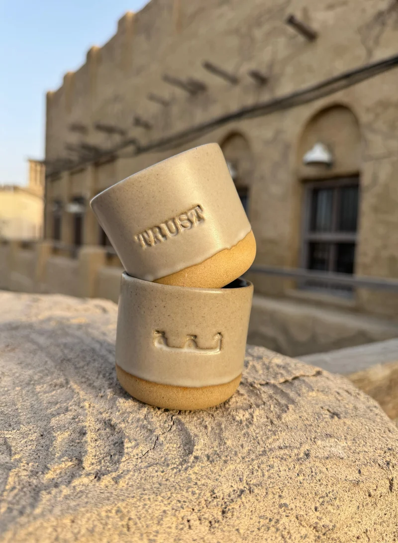 تحفة لوكس TohfaLuxe Trust Engraved Single Ceramic Cup - Grey