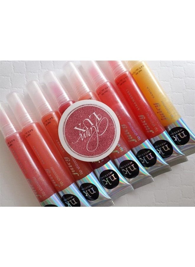 Glam Lux - Nicka K Juicy Lip shimmer Lip Gloss Set of 8 & keychain gifts for aunts, women, girls, teens, moms - Image 1