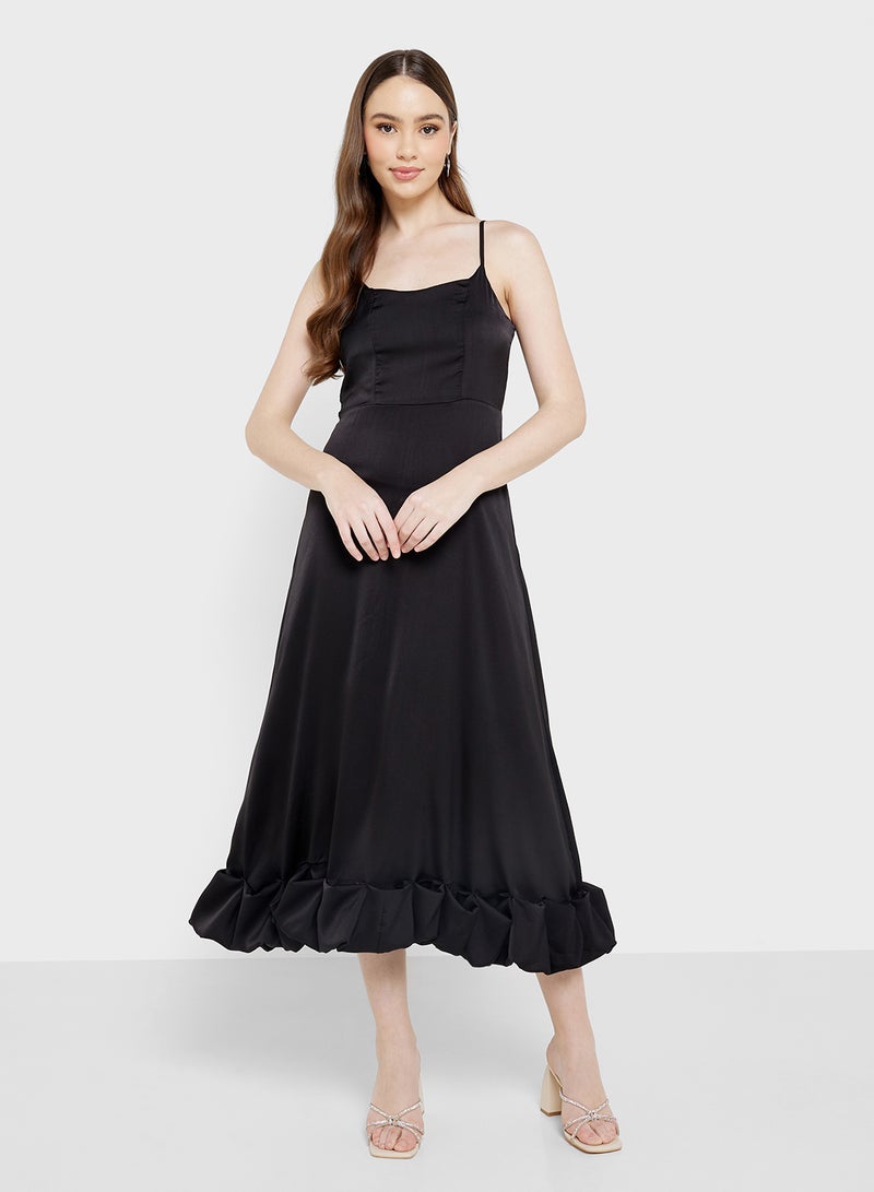 ELLA Ruffled Hem Midi Dress - Image 1