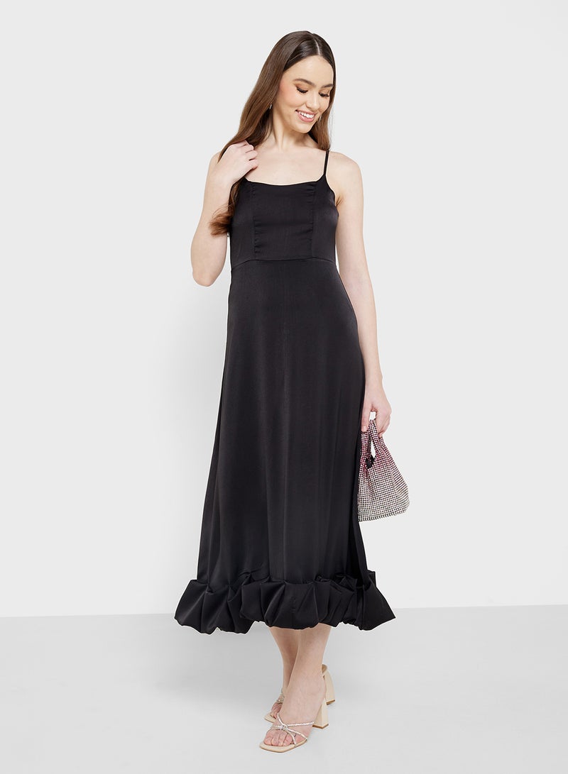 ELLA Ruffled Hem Midi Dress - Image 4