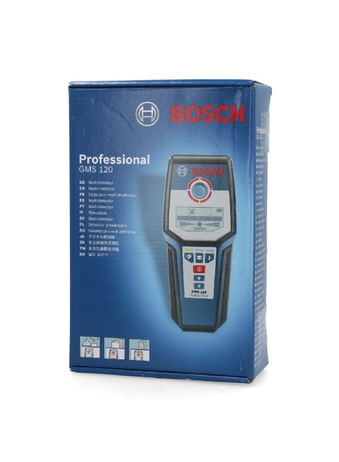 بوش JE0 601 081 004 جي ام اس 120 كاشف متعدد الاستخدامات احترافي يعمل بالبطارية أزرق وأسود 5 × 8.5 × 20 سم - Image 1