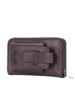 Jeep Buluo Practical men's pocket wallet with mobile phone case brown  - Image 2