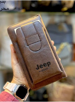 Jeep Buluo Practical men's pocket wallet with mobile phone case brown  - Image 4