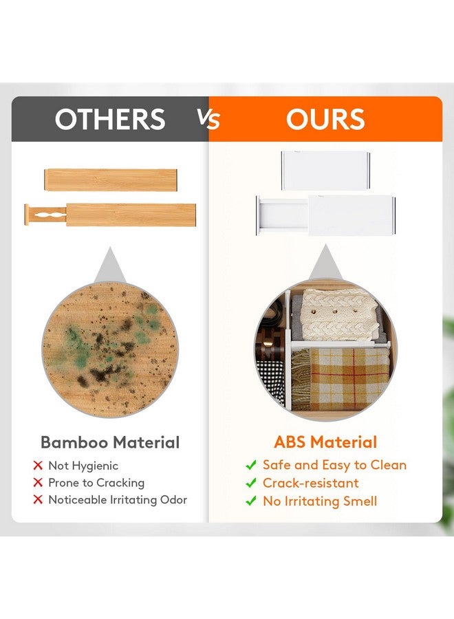 Lifewit 5 Pack Drawer Dividers Plastic 6" High, 13.5-22" Adjustable Drawer Organizers for Clothes, Expandable Dresser Separators in Bedroom/Bathroom/Kitchen/Fridge/Office Organization and Storage - Image 4